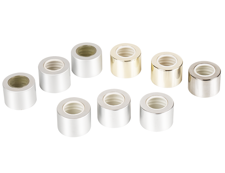 Accessorio per coperchio in alluminio cosmetico